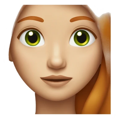 Ginger straight long hair girl with green eyes  sticker