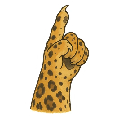 aesthetic leopard paw pointing up with beautiful leopard colors sticker