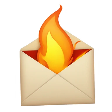 envelope with fire sticker