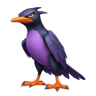 Cool Black Noibat-Quilava-Pokémon with orange belly and purple markings Full Body sticker