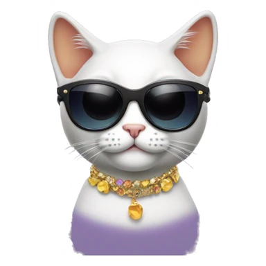 birthday cat with cool earrings and sunglasses sticker