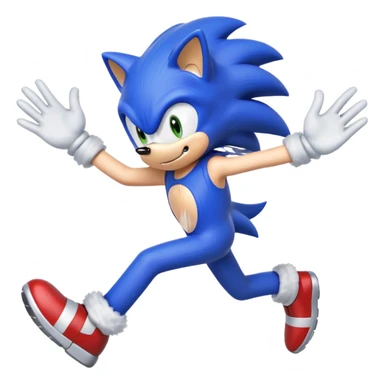 Sonic the hedgehog running away that is well done sticker