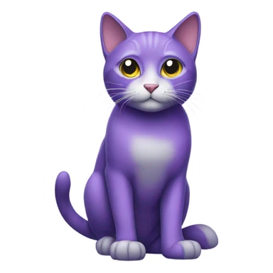 purple cat wearing shoes  sticker