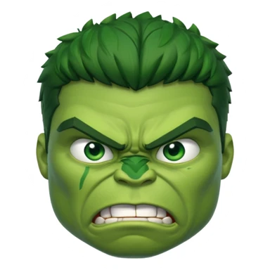young Hulk  angry  character face only front face different sticker