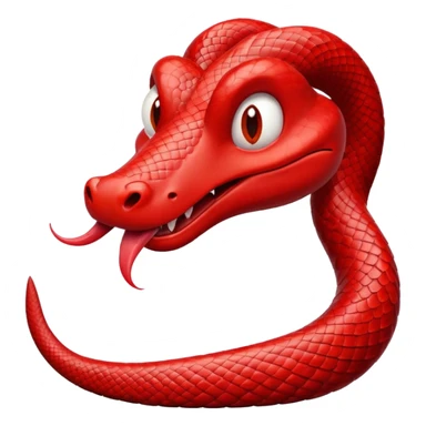 Red snake making disgusted face sticker