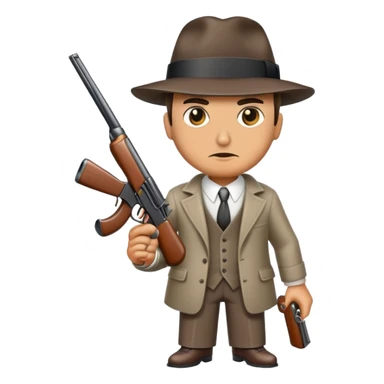 mafia gangster with tommy gun sticker