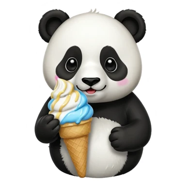 Panda eating ice cream sticker