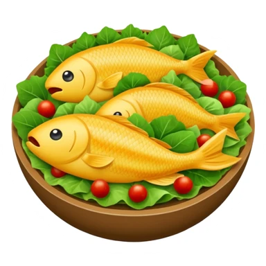 buatkan emoji salad namun berbentuk ikan 🐟 yang chubby untuk discord emoji sticker