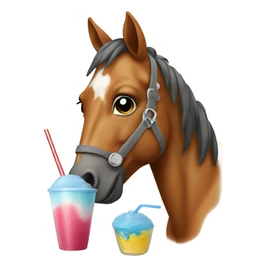 Horse eating a slushie sticker