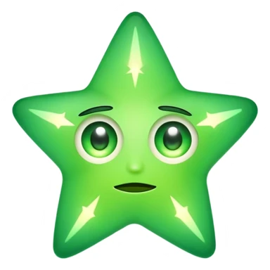 Green emoji star eyes sticker