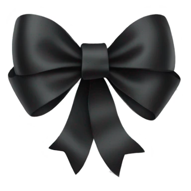 Thin ribbon black color bow sticker