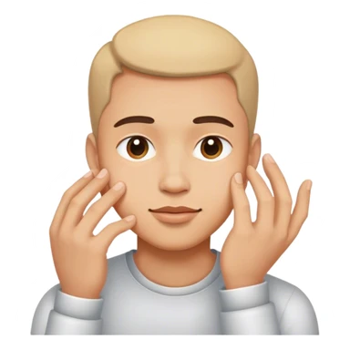 A hand touching a face in a sweet way man  sticker