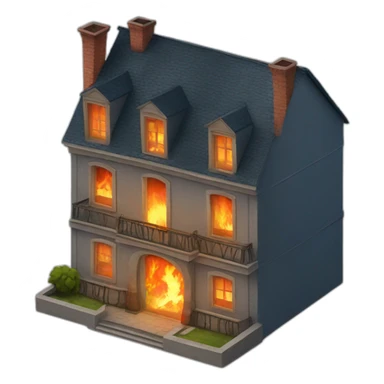 maison en feu sticker