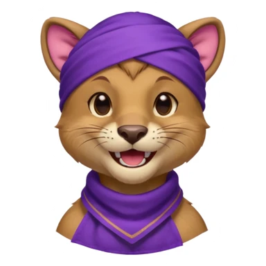 
Fossa animal wearing a purple bandana on his forehead from league of legends laughing emoticon sticker
