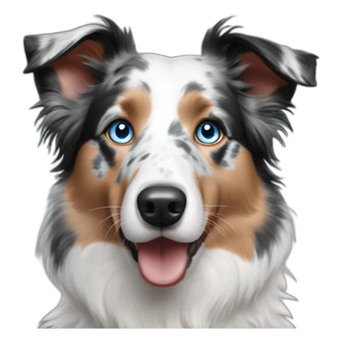 blue eyes merle border collie sticker