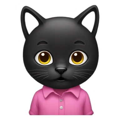 black-cat-with-pink-shirt-poping sticker