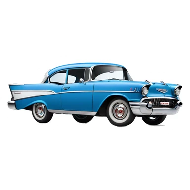 Blue 1957 Chevrolet bel air side view sticker