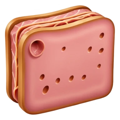 a slice of luncheon meat, simple, clear sticker