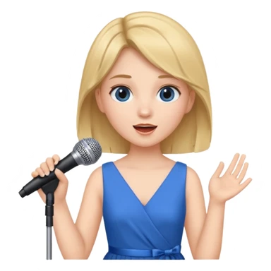 GIRL SINGING A SONG, HOLDING THE MIKE IN HAND sticker