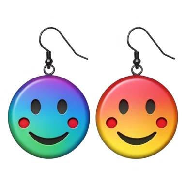 rainbow color smiley face shaped earrings sticker