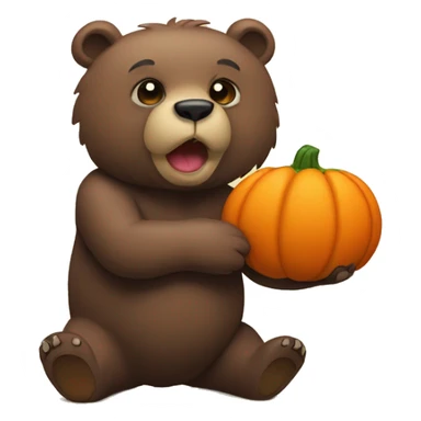 Bear with pimpkin sticker
