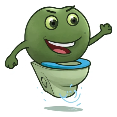 skibidi toilet character, jumping, fun and lively sticker