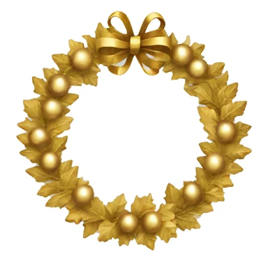 gold Christmas wreath  sticker