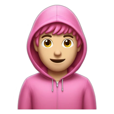 European guy wearing a pink Kirby hood sticker