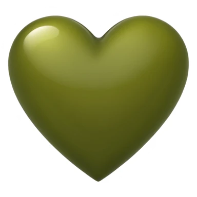 olive green heart emoji but look like normal emoji heart sticker
