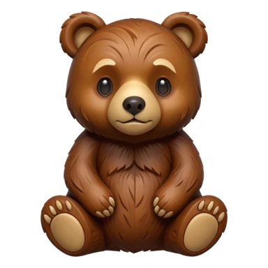 wood carved mini bear sticker