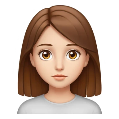Brown haired girl, hazel eyes, straight hair  sticker