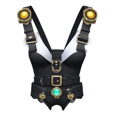 cool kawaii anthro edgy distinguished pretty elegant beautiful fantasy black ethereal nargacuga-Noivern-caracal-Quiana-Fakemon collar techwear harness leather garter belt pouches sticker