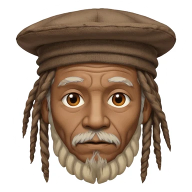 dreadlocks old man, hat sticker