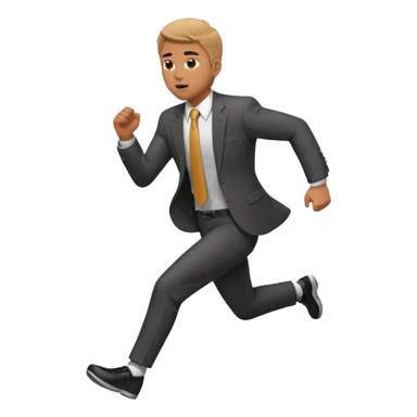 man in suit running sticker