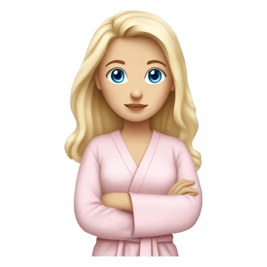 white girl blue eyes in light pink robe sticker
