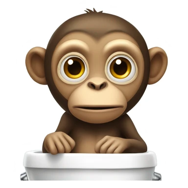 Monkey on toilet sticker