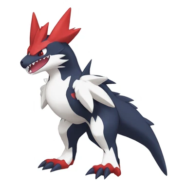Cute cool black red nargacuga-garchomp-zangoose-Quilava animal hybrid Fakemon full body sticker