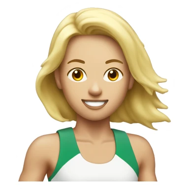 Blonde marathon runner with bib women sticker