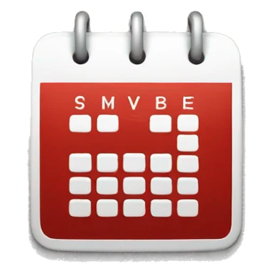 Red and white calendar icon sticker