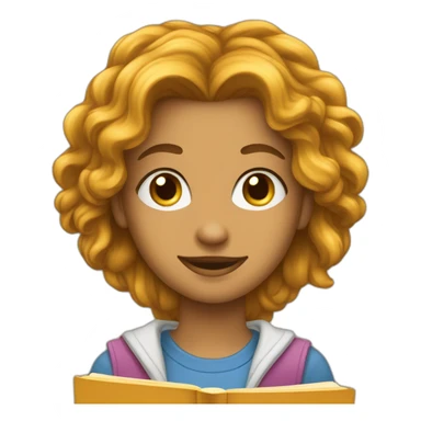 Un jeune lit un livre sticker