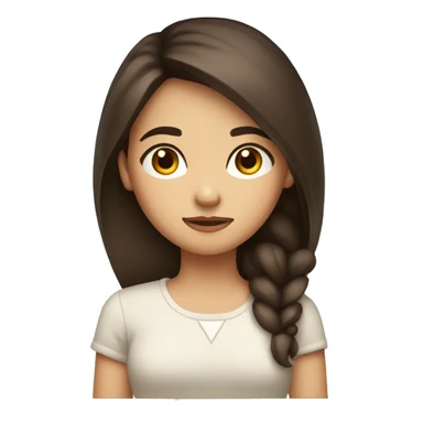 A brunette girl with brown eyes and light skin crossing her arms because she is not happy sticker