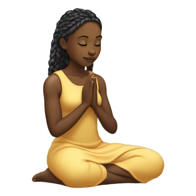 Black girl praying on knees sticker