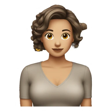 Brunette girl in bob hairstyle sticker