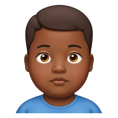 light but dark skin short fat kid with double chin sticker