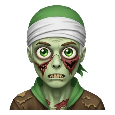 Withe durag, men zombie and green eye color, with dark zombie clothes sticker
