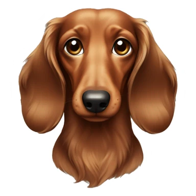 brown long haired dachshund sticker