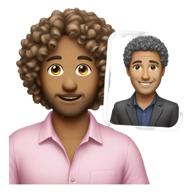 Real estate agent pink shirt curly hair sticker