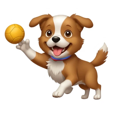 dog fetching a ball sticker