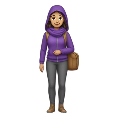 Armenian women in purple clothing with the rucksack sticker