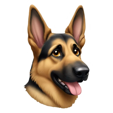 German shepherd with one ear down  sticker